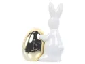 BRW Декоративна фігурка BRW Кролик з яйцем, 14 см, кераміка / біло-золотий 092484 фото thumb №3