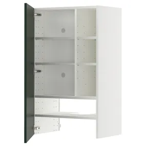 IKEA METOD МЕТОД, настінн шаф д/витяжки з полиц/дверц, білий / Хавсторп темно-зелений, 60x100 см 395.570.50 фото