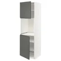 IKEA METOD МЕТОД, висока шафа для дух, 2 дверцят / пол, білий / Voxtorp темно-сірий, 60x60x200 см 794.661.14 фото thumb №1