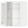 IKEA METOD МЕТОД, настінна шафа, полиці / 2 склх дверц, білий / ХЕЙСТА біле прозоре скло, 80x80 см 894.905.66 фото