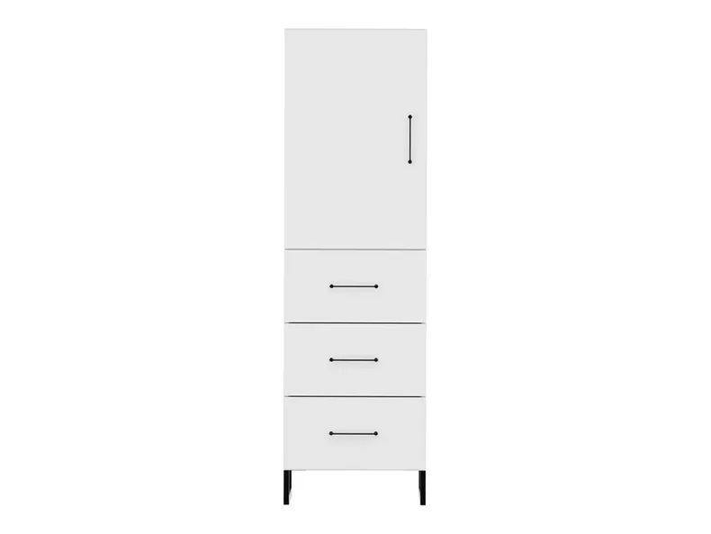 BRW Книжный шкаф Modeo 50 см с дверцами и 3 ящиками белый REG/50/150/40_2-BI/BI фото №2