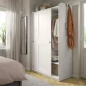 IKEA HAUGA ХАУГА, гардероб с раздвижными дверями, белый, 118x55x199 см 604.569.16 фото thumb №2