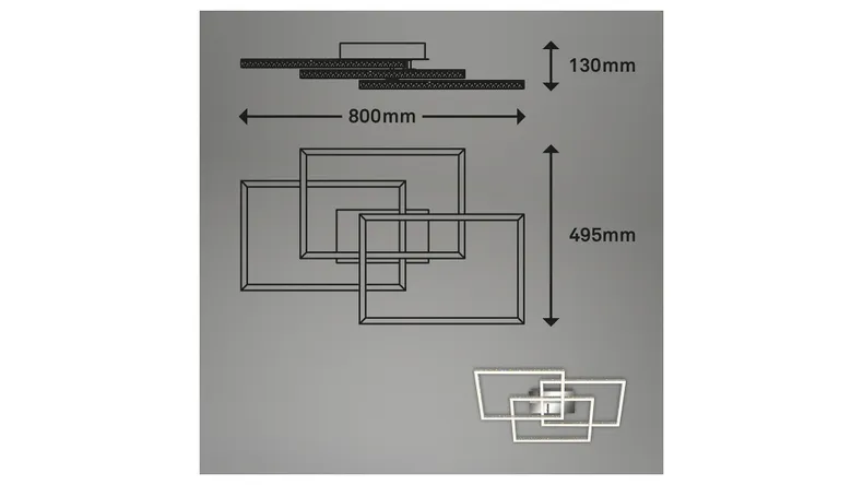 BRW Потолочный светильник Frame Led с диммером серебристый 085508 фото №7