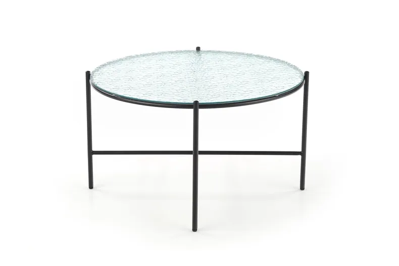 Журнальный столик стеклянный круглый HALMAR ROSALIA, 70x70 см, прозрачный/черный фото №8
