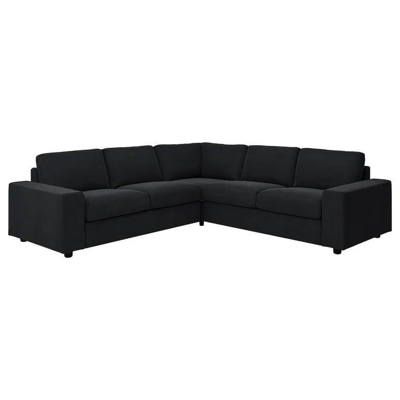 IKEA VIMLE ВІМЛЕ, чохол для кутового дивана, 4-місний, з широкими підлокітниками/Saxemara чорно-синій 994.242.22 фото №2