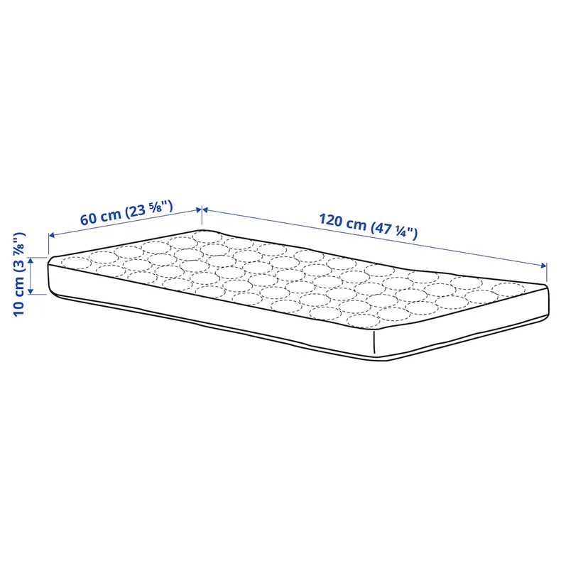 IKEA HIMLAVALV ХІМЛАВАЛЬВ, 3D матрац для дитячого ліжка, 60x120x10 см 903.210.06 фото №7