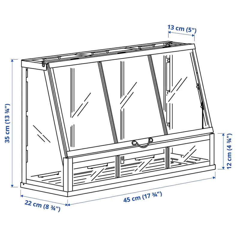 IKEA ÅKERBÄR, міні-теплиця, внутрішній/зовнішній темно-синій, 45 см 405.847.93 фото №5