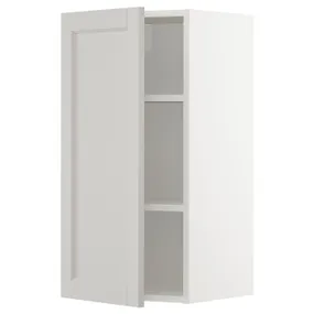 IKEA METOD МЕТОД, шафа навісна із полицями, білий / світло-сірий Lerhyttan, 40x80 см 794.699.66 фото