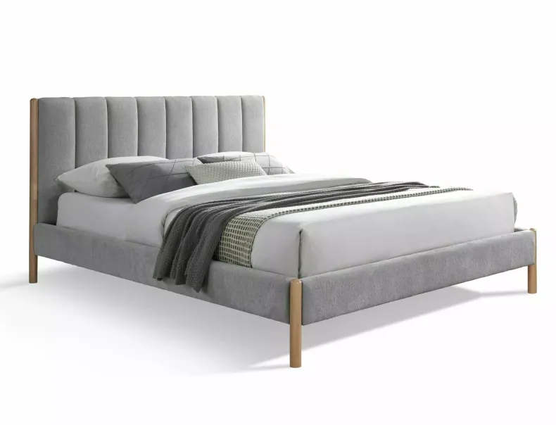 Кровать двуспальная SIGNAL Belmont Raven 160x200 см, светло-серый фото №2