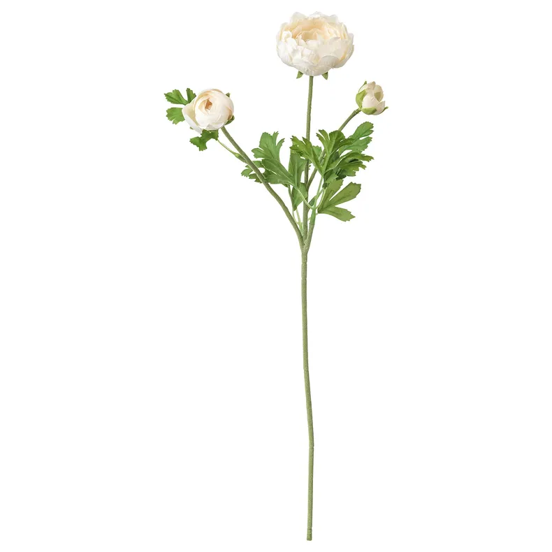 IKEA SMYCKA СМЮККА, штучна квітка, ранункулюс / білий, 52 см 203.357.14 фото №1