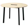 IKEA MITTZON МІТТЗОН, стіл для конференцій, круглий okl береза/чорний, 120x75 см 395.304.28 фото