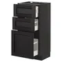 IKEA METOD МЕТОД / MAXIMERA МАКСИМЕРА, напольный шкаф с 3 ящиками, черный / Лерхиттан с черными пятнами, 40x37 см 192.600.45 фото