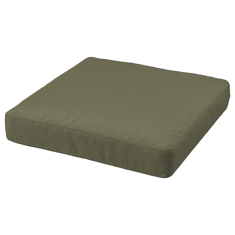 IKEA FRÖSÖN ФРЁСЁН, чехол для подушки на сиденье, внешний вид / темно-бежево-зеленый, 62x62 см 604.793.38 фото №2