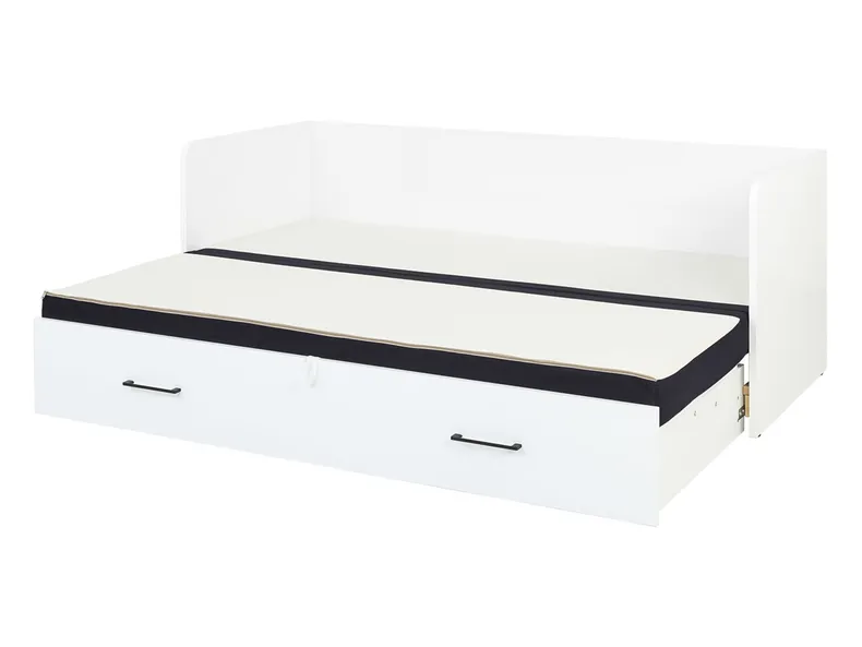 BRW Кровать раскладная BRW TETRIX 80-160x200 см с ящиком для хранения, подушками и матрасом, черный, белый глянец LOZ/80/160_KPL-BIP/SOLAR_99 фото №2