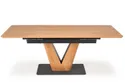 Обідній стіл розкладний HALMAR UMBERTO 160-200x90 см, стільниця - натуральний дуб, ніжка - натуральний дуб/чорний фото thumb №8