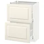 IKEA METOD МЕТОД / MAXIMERA МАКСИМЕРА, напольный шкаф с 2 ящиками, белый / бодбинские сливки, 60x37 см 190.514.43 фото