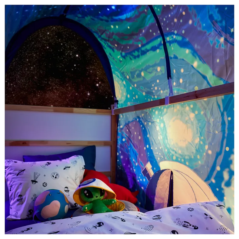 IKEA KURA КЮРА, завіса для ліжка, космос/синій 005.540.57 фото №7