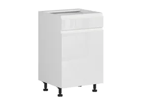 BRW Базовый шкаф Sole для кухни 50 см левый с ящиками бесшумного закрывания белый глянец, альпийский белый/глянцевый белый FH_D1S_50/82_L/STB-BAL/BIP фото