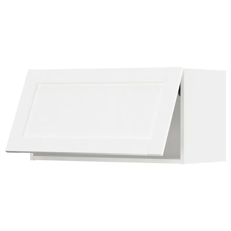 IKEA METOD МЕТОД, шафа навісна, горизонтальна, білий Енкопінг / білий імітація дерева, 80x40 см 294.734.90 фото №1