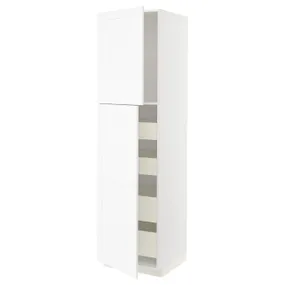 IKEA METOD МЕТОД / MAXIMERA МАКСІМЕРА, висока шафа, 2 дверцят / 4 шухляди, білий Енкопінг / білий імітація дерева, 60x60x220 см 194.735.70 фото