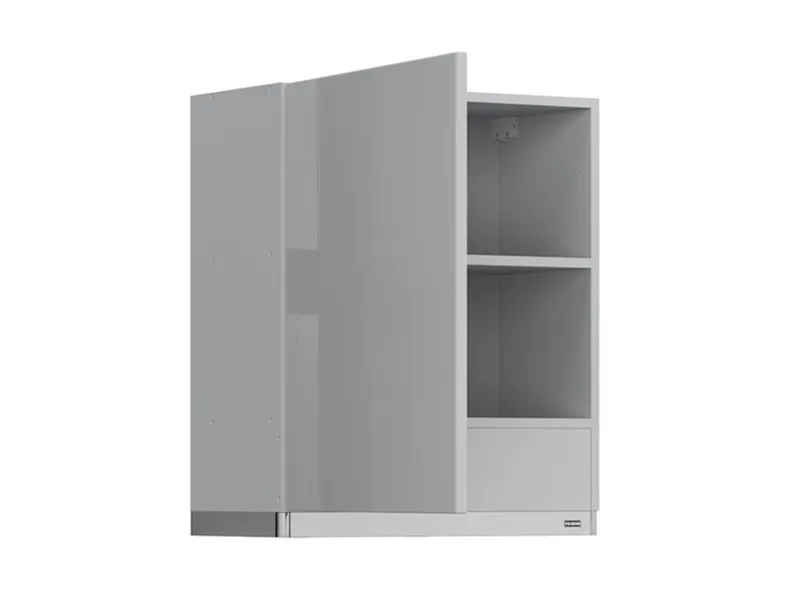 Кухонный шкаф BRW Top Line 60 см с вытяжкой левый серый глянец, серый гранола/серый глянец TV_GOO_60/68_L_FL_BRW-SZG/SP/IX фото №3
