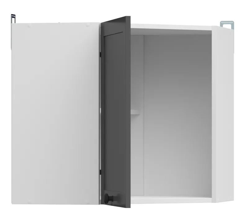 BRW Угловой верхний кухонный шкаф Junona Line 60 см левый/правый графит, белый/графит GNWU/57_LP-BI/GF фото №4