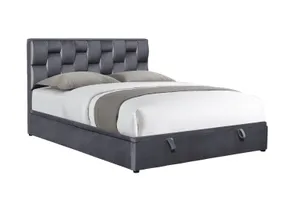 Двоспальне ліжко HALMAR З підйомним механізмом Annabel 160x200 см сірий фото