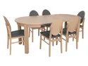 BRW Комплект: стол 95-195х95 см+ 4 стула BRW BERNARDIN, серый/дуб натуральный/дуб ривьера BERNARDIN_STO_4KRS-DRI/TX099 фото thumb №4