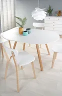 Кухонний стіл HALMAR RUBEN 102-142x102 см білий, дуб медовий фото thumb №6