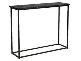 Журнальний стіл SIGNAL ROSSI C, чорний мармур / чорний матовий, 30x100 см фото