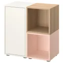 IKEA EKET ЭКЕТ, комбинация шкафов с ножками, белый / бледно-розовый / дуб, окрашенный в белый цвет, 70x35x72 см 394.944.73 фото thumb №1