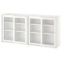 IKEA VIHALS ВИХАЛС, комбинация д / хранения+стекл дверц, белое / прозрачное стекло, 190x37x90 см 895.212.09 фото thumb №1