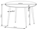 Круглый стол обеденный HALMAR DOMENICO 110x110 см, столешница - орех, ножки - орех / золото фото thumb №11