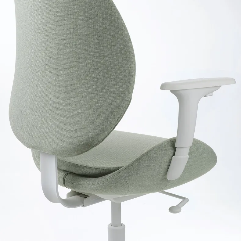 IKEA HATTEFJÄLL ХАТТЕФЙЕЛЛЬ, офісний стілець із підлокітниками, Гарматний світло-зелений/білий 705.329.53 фото №7