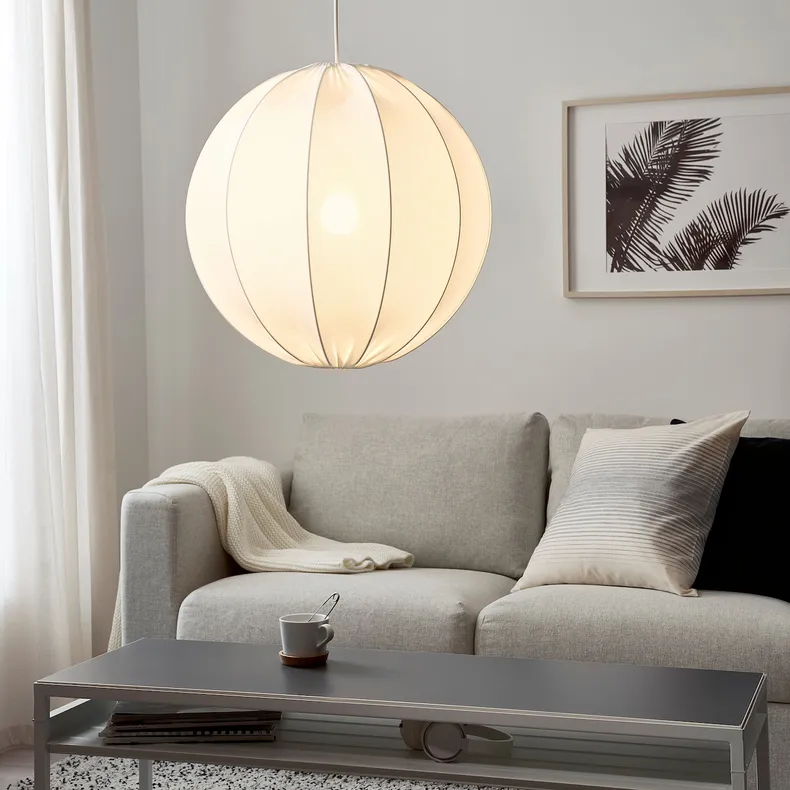IKEA REGNSKUR РЕГНСКУР, абажур підвісного світильника, круглий білий, 50 см 204.303.77 фото №3