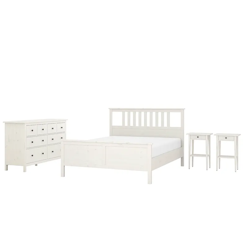 IKEA HEMNES ХЕМНЕС, меблі д / спальні, компл із 4 предм, біла морилка, 140x200 см 294.879.82 фото №1