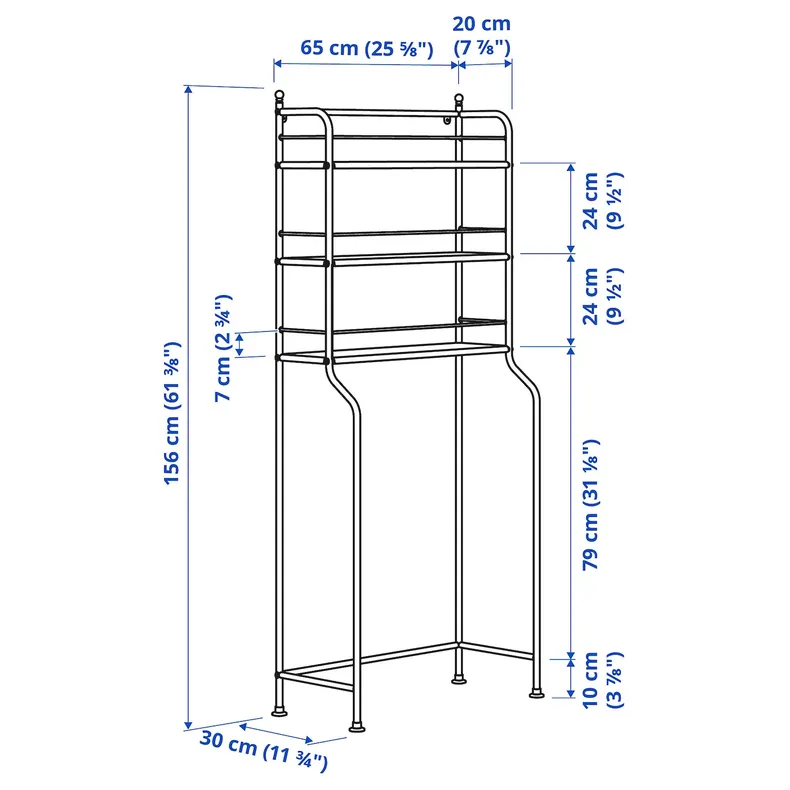 IKEA FRÖSJÖN ФРЕШЕН, полиця над унітазом, чорний, 65x156 см 605.749.05 фото №7