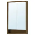 IKEA FAXÄLVEN ФАКСЭЛВЕН, зеркальный шкаф с подсветкой, коричневая имитация дуб, 60x15x95 см 895.167.07 фото thumb №1