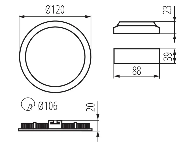 BRW Встраиваемый светодиодный светильник Rounda 086852 фото №4