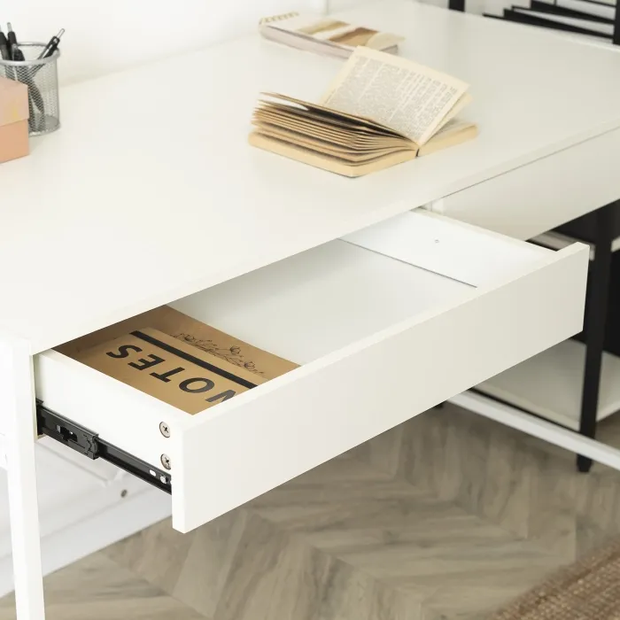 Письмовий стіл MEBEL ELITE ALLY, 123 см, Білий фото №5