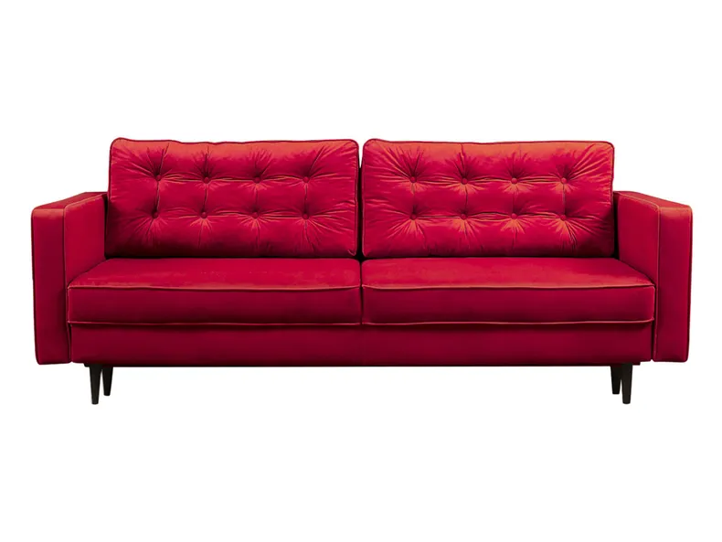 BRW Тримісний диван-ліжко Tivoli з ящиком для зберігання велюровий червоний, Riviera 61 SO3-TIVOLI-3DL-G1_B8487E фото №1