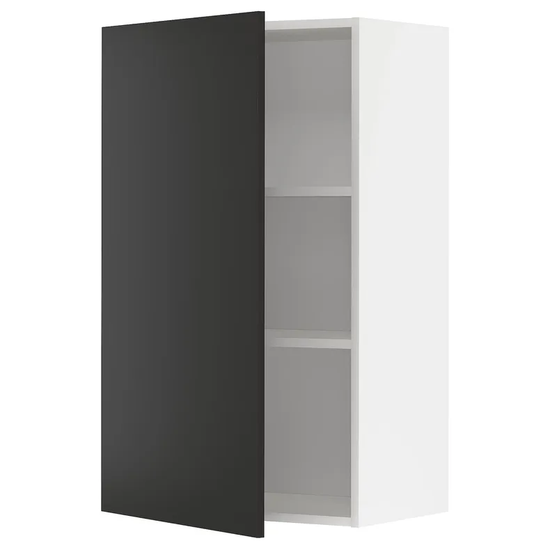 IKEA METOD МЕТОД, навесной шкаф с полками, белый / Никебо матовый антрацит, 60x100 см 094.989.91 фото №1
