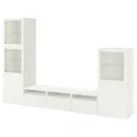 IKEA BESTÅ БЕСТО, комбинация для ТВ / стеклянные дверцы, белый / Лапвикен белое прозрачное стекло, 300x42x193 см 694.063.85 фото thumb №1