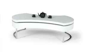 Журнальний стіл HALMAR AUREA 115x80 см білий, хром фото