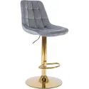 Барный стул бархатный MEBEL ELITE ARCOS Velvet, серый / золотой фото thumb №1