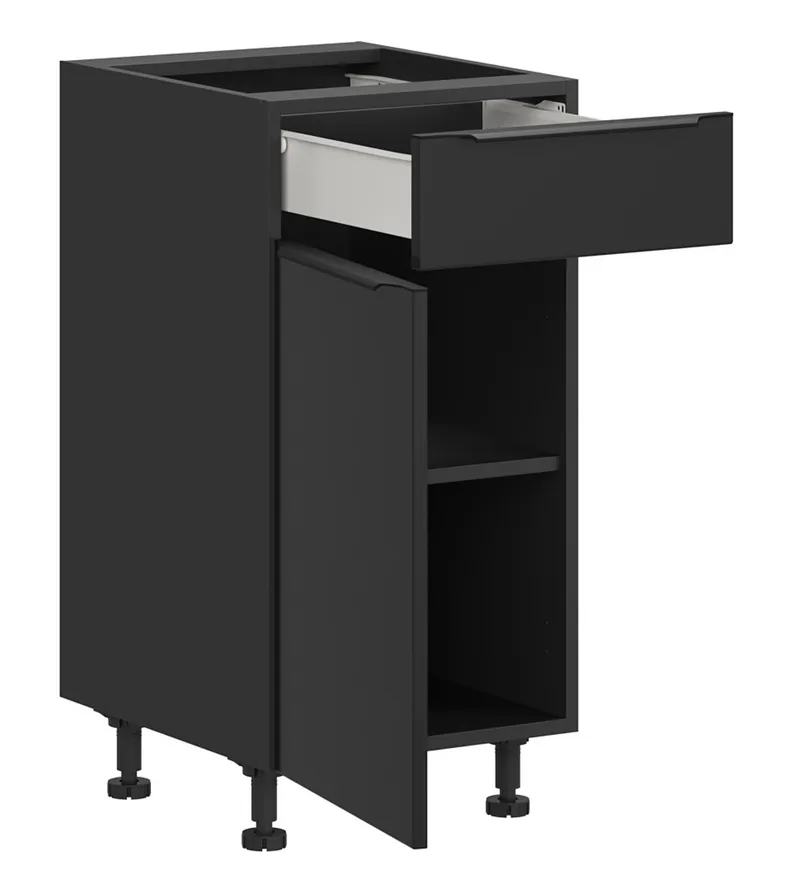 BRW Кухонный шкаф Sole L6 40 см левосторонний с выдвижным ящиком черный матовый, черный/черный матовый FM_D1S_40/82_L/SMB-CA/CAM фото №3