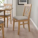 IKEA INGOLF ИНГОЛЬФ, стул, морилка патина / нолхага серо-бежевый 804.730.76 фото thumb №4