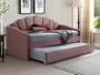 Ліжко односпальне оксамитове SIGNAL BELLA Velvet, Bluvel 52 - античний рожевий, 90x200 см фото