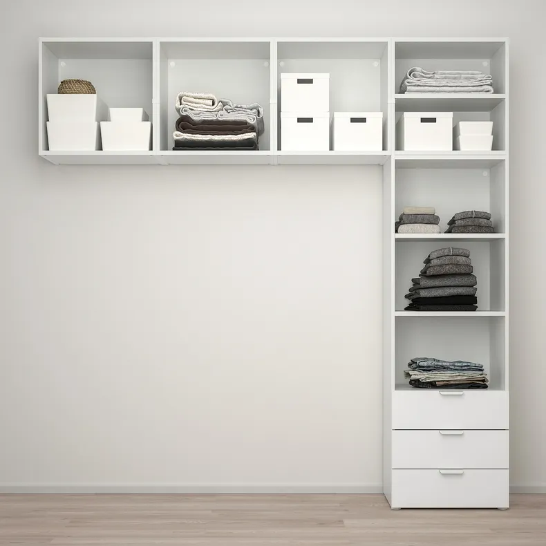 IKEA PLATSA ПЛАТСА, гардероб 5 дверцят+3 шухляди, білий / ФОННЕС білий, 240x42x241 см 094.371.15 фото №3