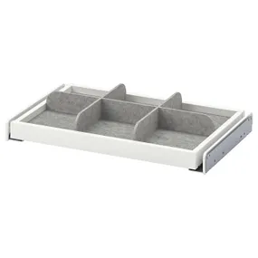 IKEA KOMPLEMENT КОМПЛЕМЕНТ, висувна полиця з роздільником, білий / світло-сірий, 50x35 см 993.320.48 фото
